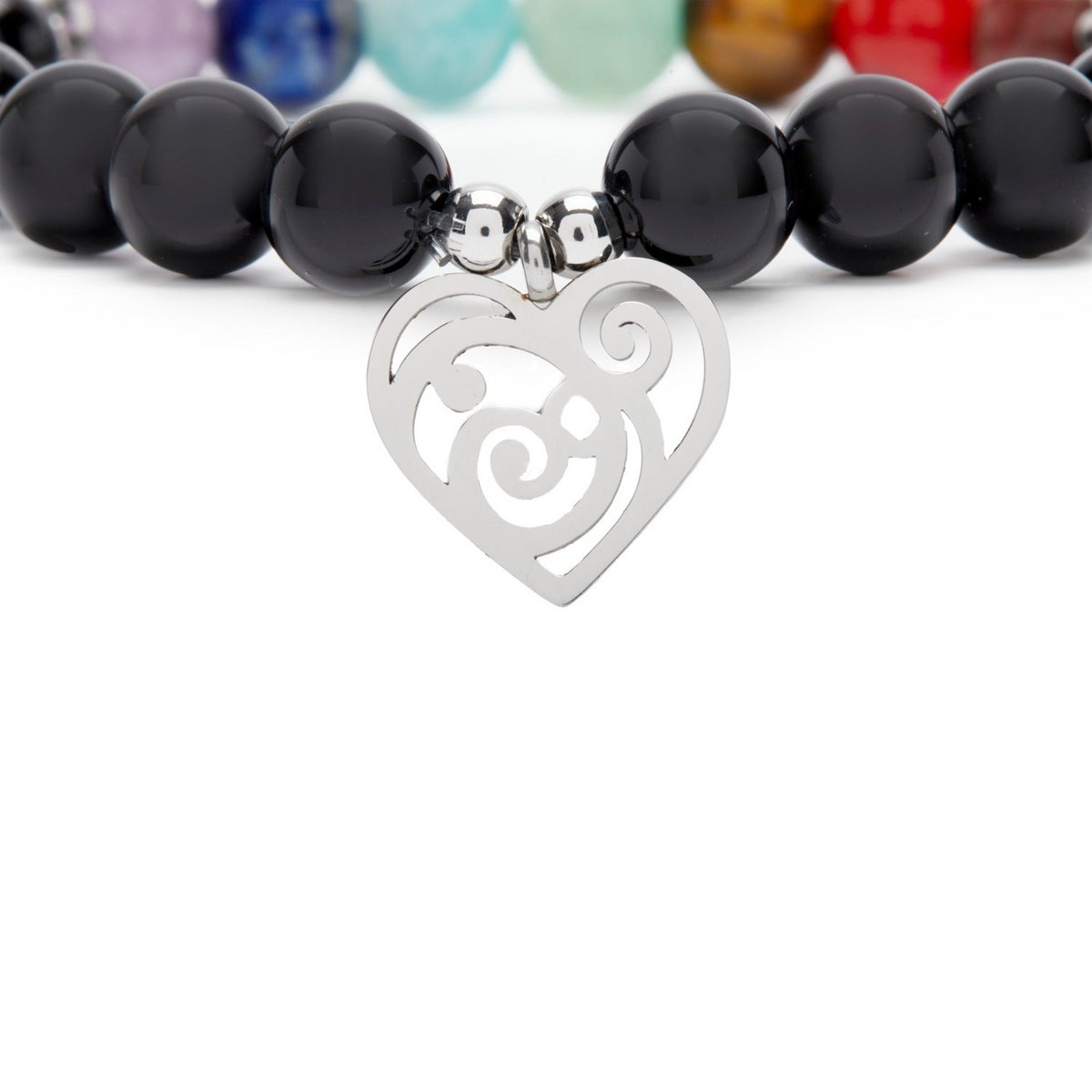 7 Chakras Armband „Heilung & Liebe“ mit echten Stein Beads