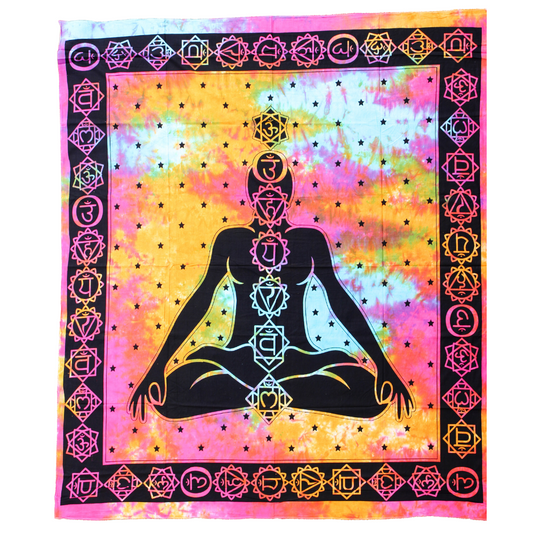 Wandbehang aus Baumwolle Motiv „Buddha Yoga“