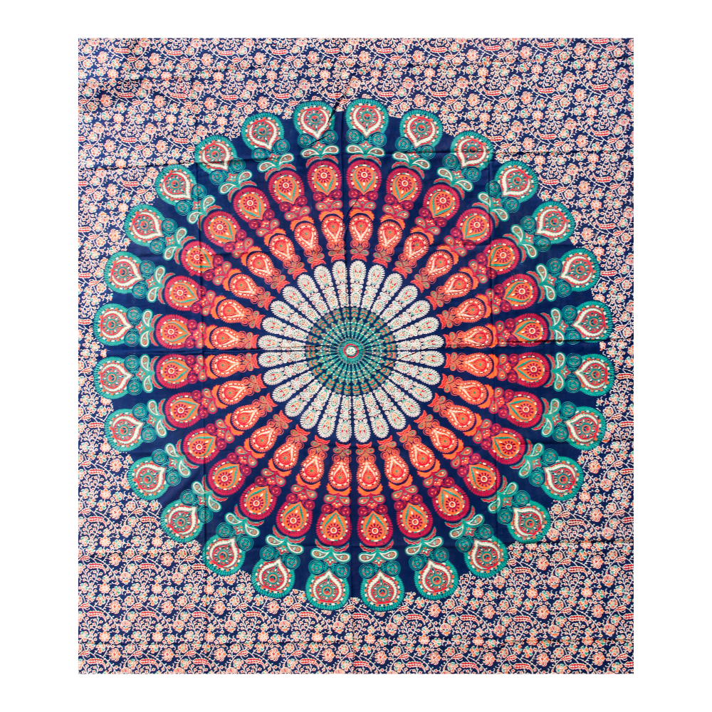 Wandbehang aus Baumwolle Motiv : „Blaues Mandala“