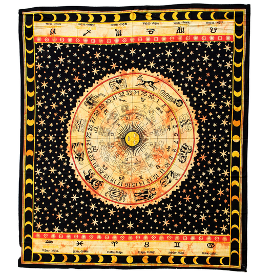 Wandbehang aus Baumwolle Mandala der Tierkreiszeichen